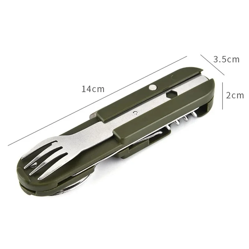 1 Set Folding Portable Stainless Steel Camping Picnic Cutlery Knife Fork Spoon Bottle Opener Flatware Tableware Travel Kit camping cutlery portable tableware portable cutlery