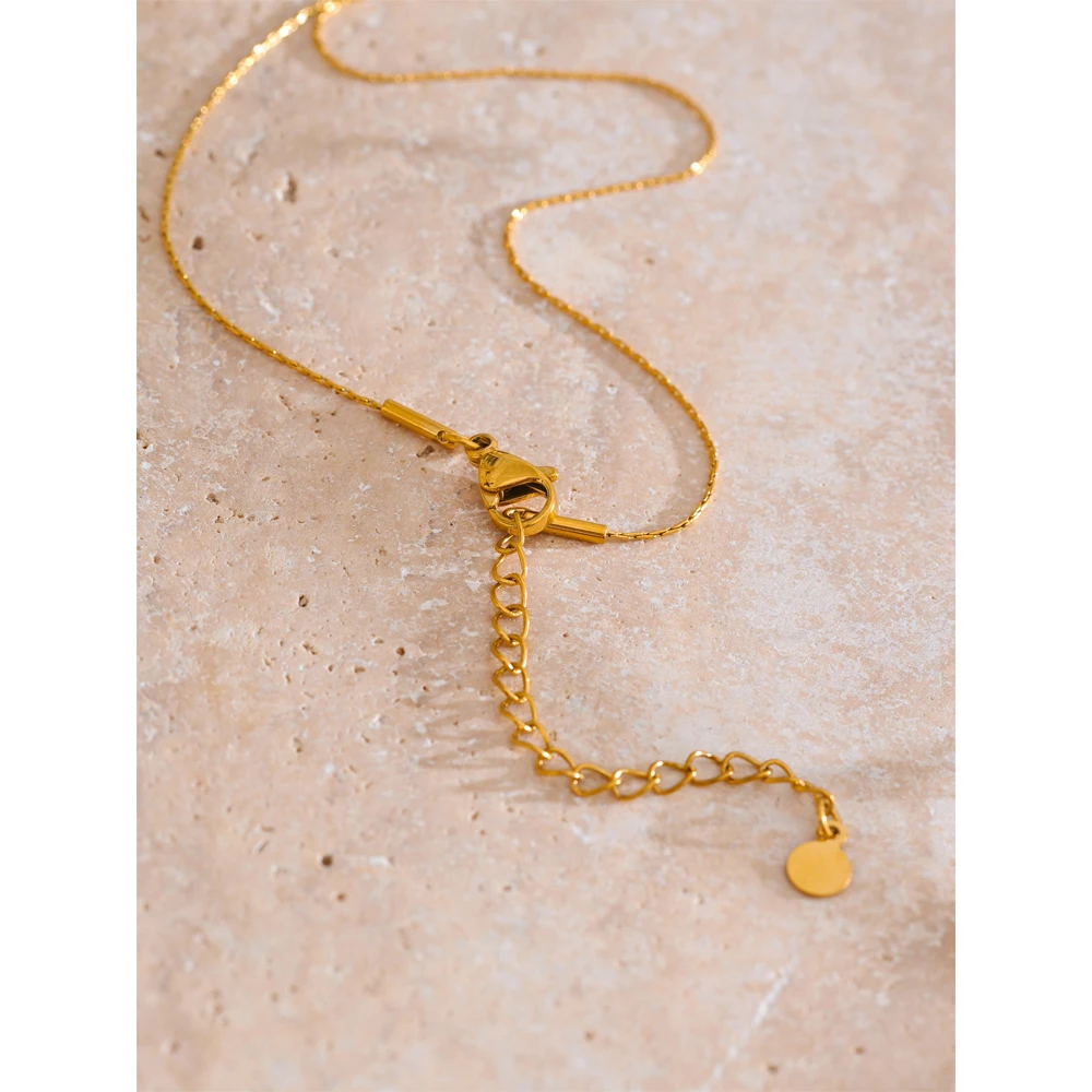 Yhpup Necklace Stainless Steel Exquisite Korean Chic