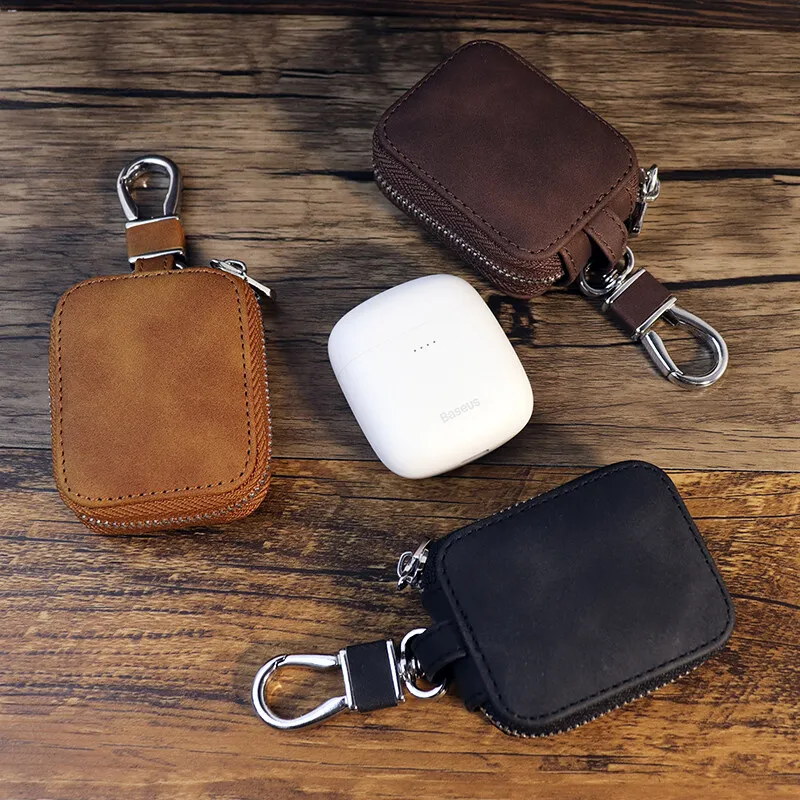 

Earphone Protective Cases Coins Holder Zipper Mini Pouch with Keychain Bluetooth Headphone Keys Storage Simplicity Small Bags