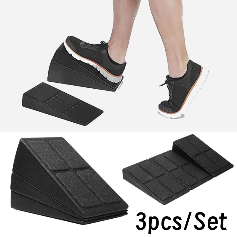 3-Piece Set Yoga Bricks Squat Wedge Blocks Block Ramp Deadlift Slant Board Adjustable Non-Slip Calf Foot Stretching Sports Gym yoga blocks yoga accessories yoga brick yoga wedge board