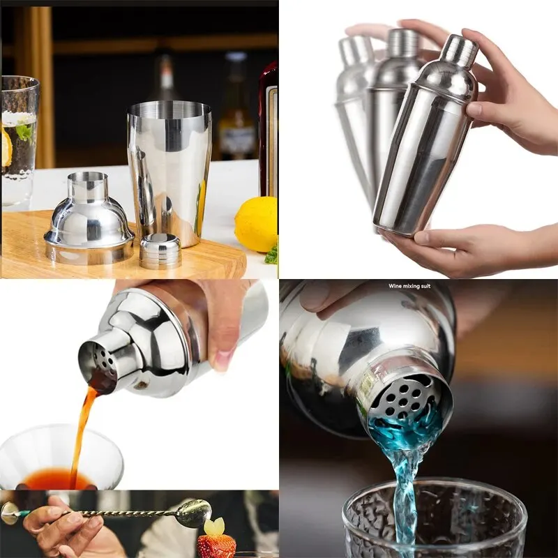 750ml Stainless Steel Cocktail Shaker Set with Recipe