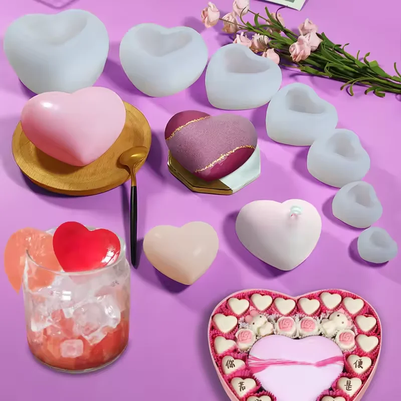 Silicone Mold 3D Woven Love Heart Diy Handmade Heart-shaped Candle Soap Plaster Cake Chocolate Baking Tool Valentine's Day Gift