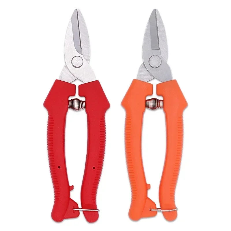 Straight Head Stainless Steel Sawtooth Type Sharp Blade Bypass Pruning Shears PP Handle Garden Shear Pruner Scissors for Bonsai 2