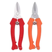 Straight Head Stainless Steel Sawtooth Type Sharp Blade Bypass Pruning Shears PP Handle Garden Shear Pruner Scissors for Bonsai 2
