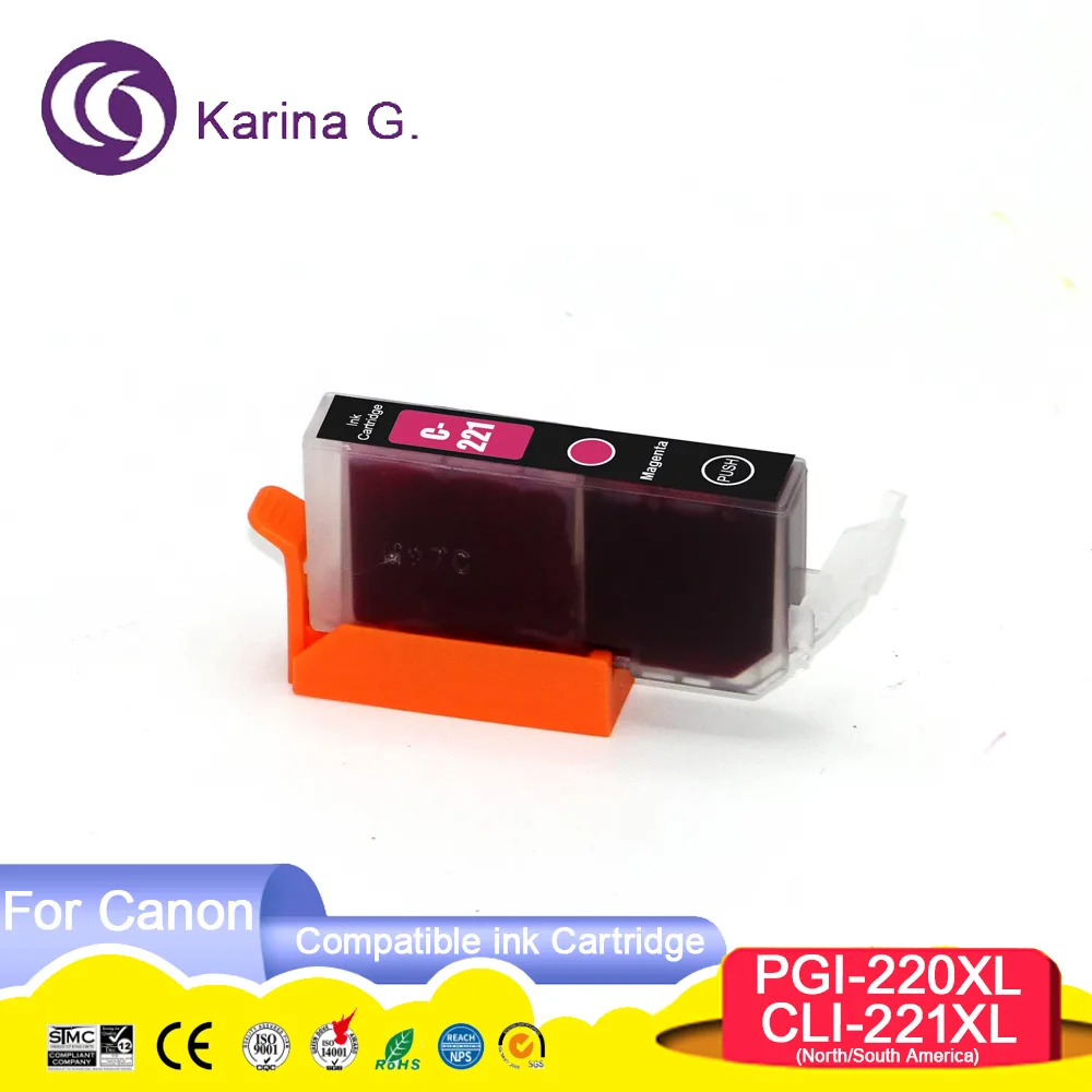 Compatible PGI-220 PGI220 CLI-221 CLI221 Color Printer Ink Cartridge for PIXMA