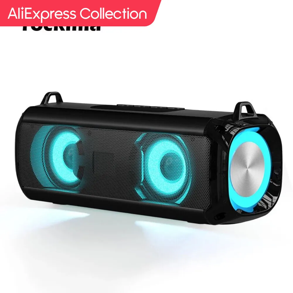 Aliexpress Collection Popolare Rockmia Rgb Led Lights Speaker Ebs-045 Bt 5.0 Portatile Wireless Bluetooth Music Player Micrphone