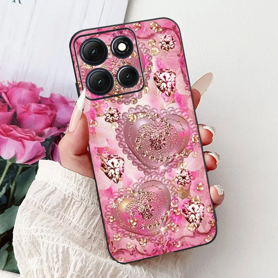 Floral Bamboo Cat Cartoon Soft Silicone Back Cover