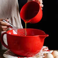 Bol à œufs en céramique, tasse pointue de cuisine avec poignée, bol de cuisson et de mélange, bol à pâte avec ustensiles de cuisson 1