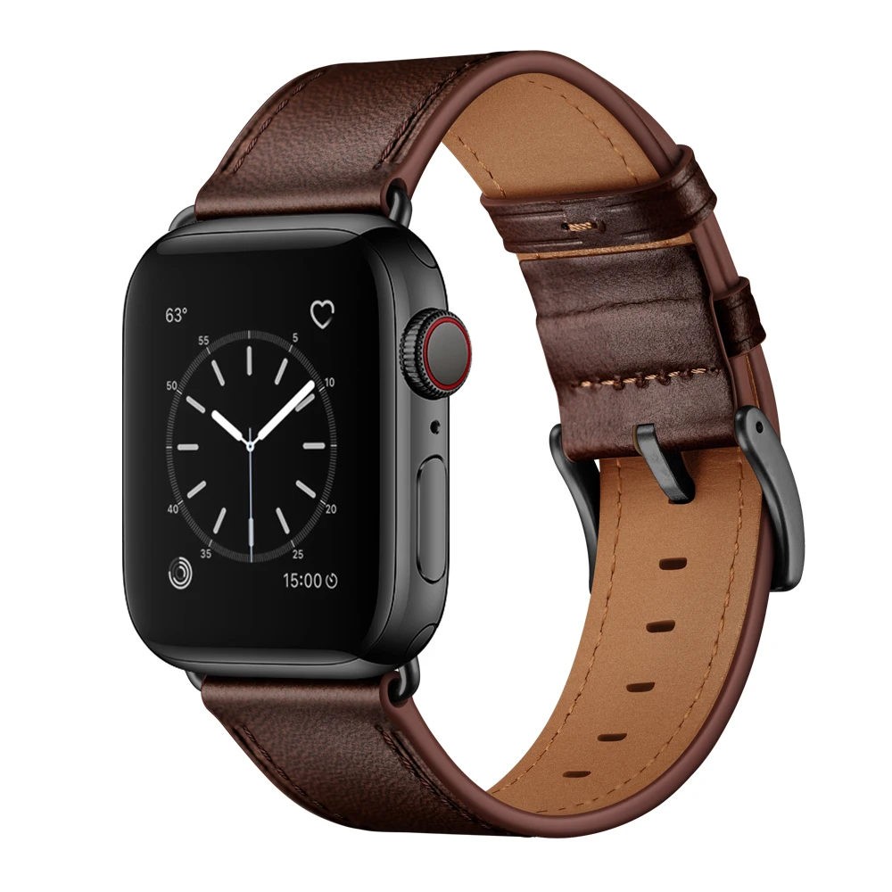 

Ремешок сменный из натуральной кожи для Apple Watch Band 44 мм 40 мм 45 мм 41 мм 49 мм