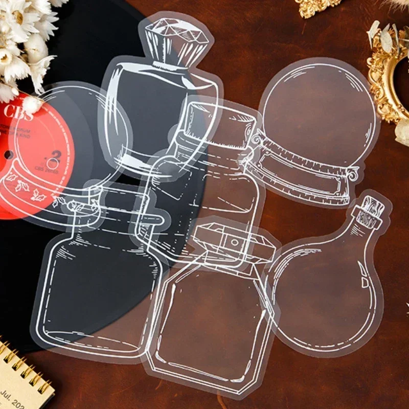 Transparent Glass Bottle Shape Flower Leaf Bookmark Making Cover DIY Handmade Plastic Sealed Plant Specimen Accessories 20pcs