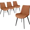 Dinner Chairs Set of 4, Kitchen Dining Room Chairs, Upholstered Dining Accent Side Chair in Faux Leather Cushion Seat, Chair 1