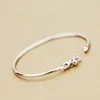 New 925 Sterling Silver Kitty Cat Fashion Open Charm Bracelet & Bangles For Women Girl LB066 3