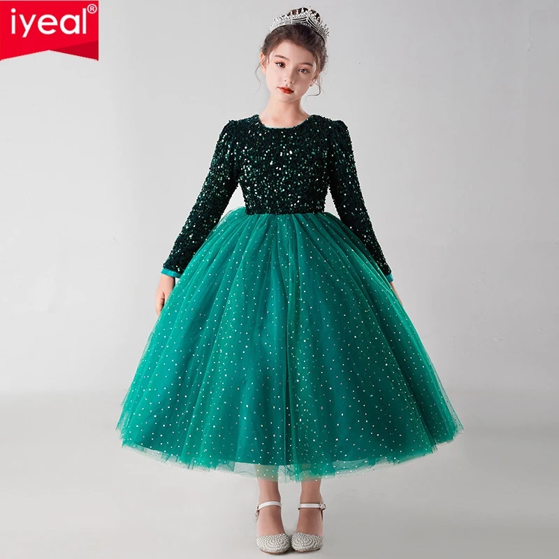 

IYEAL Children Girls Ball Gown Flower Girls Dress Princess Wedding Party Dresses Baby Teenager Clothes