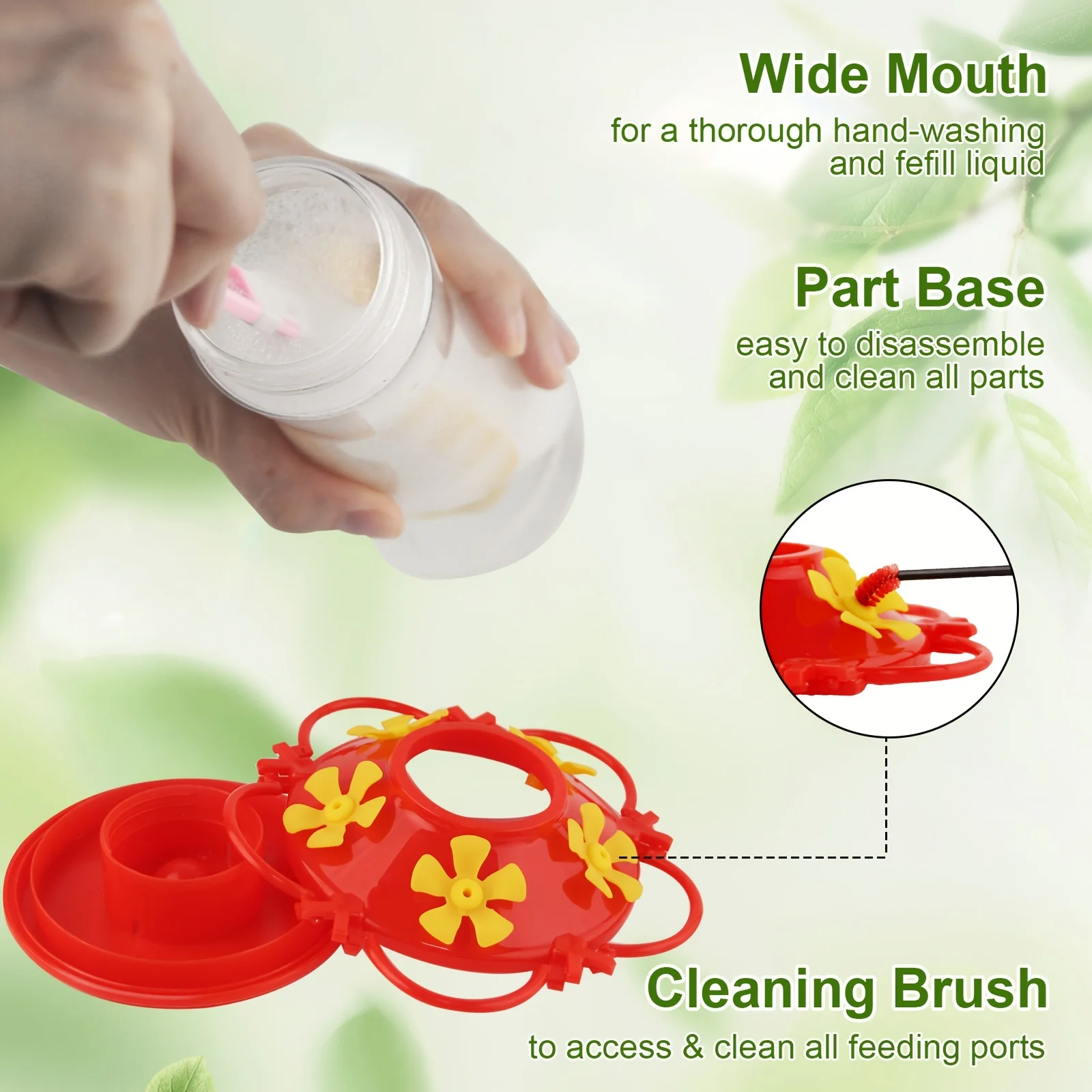 13.5oz Red Hummingbird Feeder 4