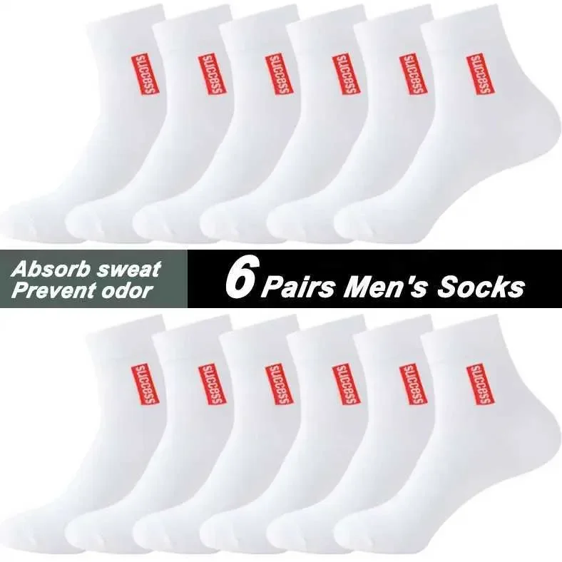 Meias respiráveis masculinas, meias quentes de mistura de algodão de inverno: multicoloridas, elásticas, de comprimento médio, anti-odor, meias térmicas grossas para uso externo