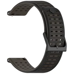 Universal 22mm Silicone Watch Band Replacement - Premium Strap Accessory - 22mm Width (H - Polar Night - Black)