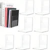 4/8pcs Set Clear Acrylic Bookends - Desktop Display Stands for Office, Home & Retail Use, Book Storage, Transparent 1