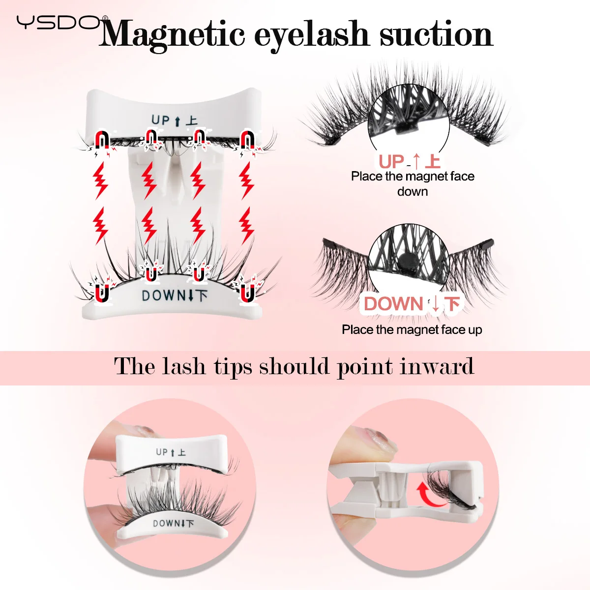 Magnetic Eyelashes Glue Free Reusable Natural Faux Mink Lashes Handmade Fluffy False Eyelashes With Magnetic Tweezers Set Makeup fake eyelashes