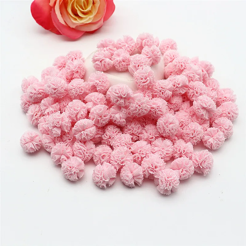 Color Mesh Lace Ball DIY Children Clothes Hat Craft Plush Mesh Pendant Hairpin Jewelry Making Accessories 80/160 Pieces 15mm jewelry making supplies craft supplies