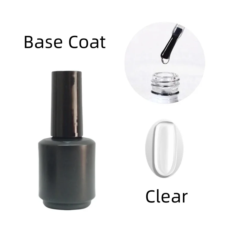 Base coat No Wipe Top coat Matte Top coat 8 ml  2 pieces per set UV nail gel polish 4