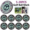 5-20PCS Golf Ball Mark Portable Golf Ball Position Mark Removable Golf Ball Marker Alignment Ball Mark for Men Women Golfer 1