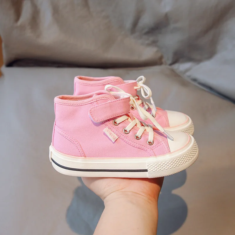 Children High-top Canvas Shoes Girls Candy Color Casual Shoes Boys