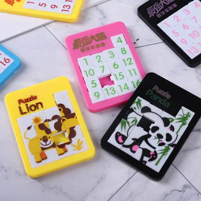 

1pc Early Educational Toy Developing for Children Jigsaw Digital Number 1-16 Animal Cartoon Puzzle Game Brain Exercise Mini Toys