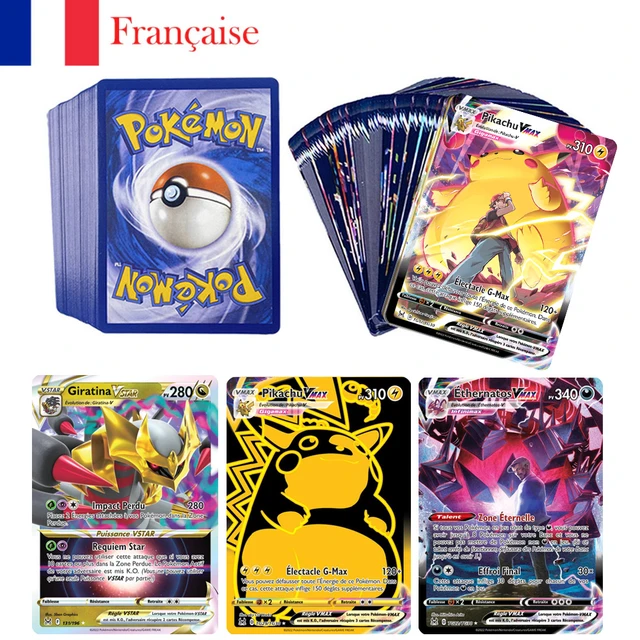 100pcs French Version Pokemon Card Featuring GX EX TAG TEAM VMAX MEGA Game  Cards