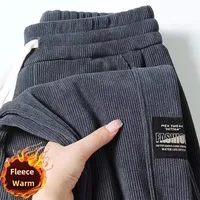 Autumn/Winter Men's Thickened Fleece-Lined Casual Pants 2024 Warm Sports Long Pants Corduroy Casual Trousers Loose Fit
