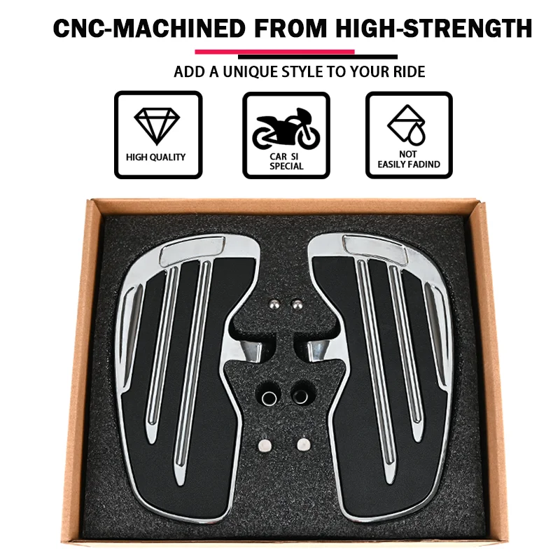 Motorcycle Foot Pedals Motorcycle Footrests Rider Floorboards Driver Passenger Footboard Front Rear Foot Rest Pedal Wide Footrest For Indian Scout Sixty Rogue Twenty Bobber