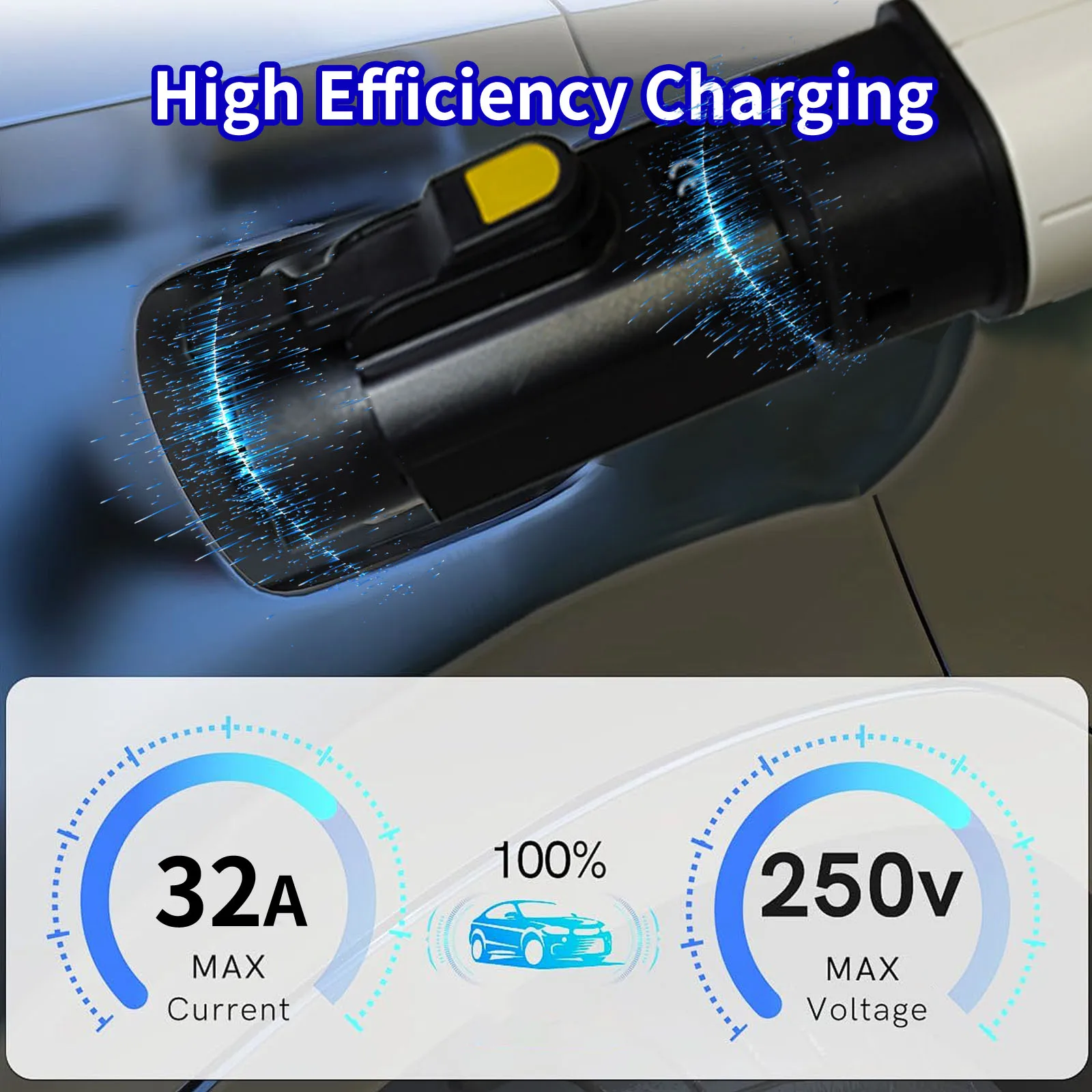 EV Charger Adapter IEC62196 Type 2 to SAE J1772 Type 1 250V 32A ev car charger