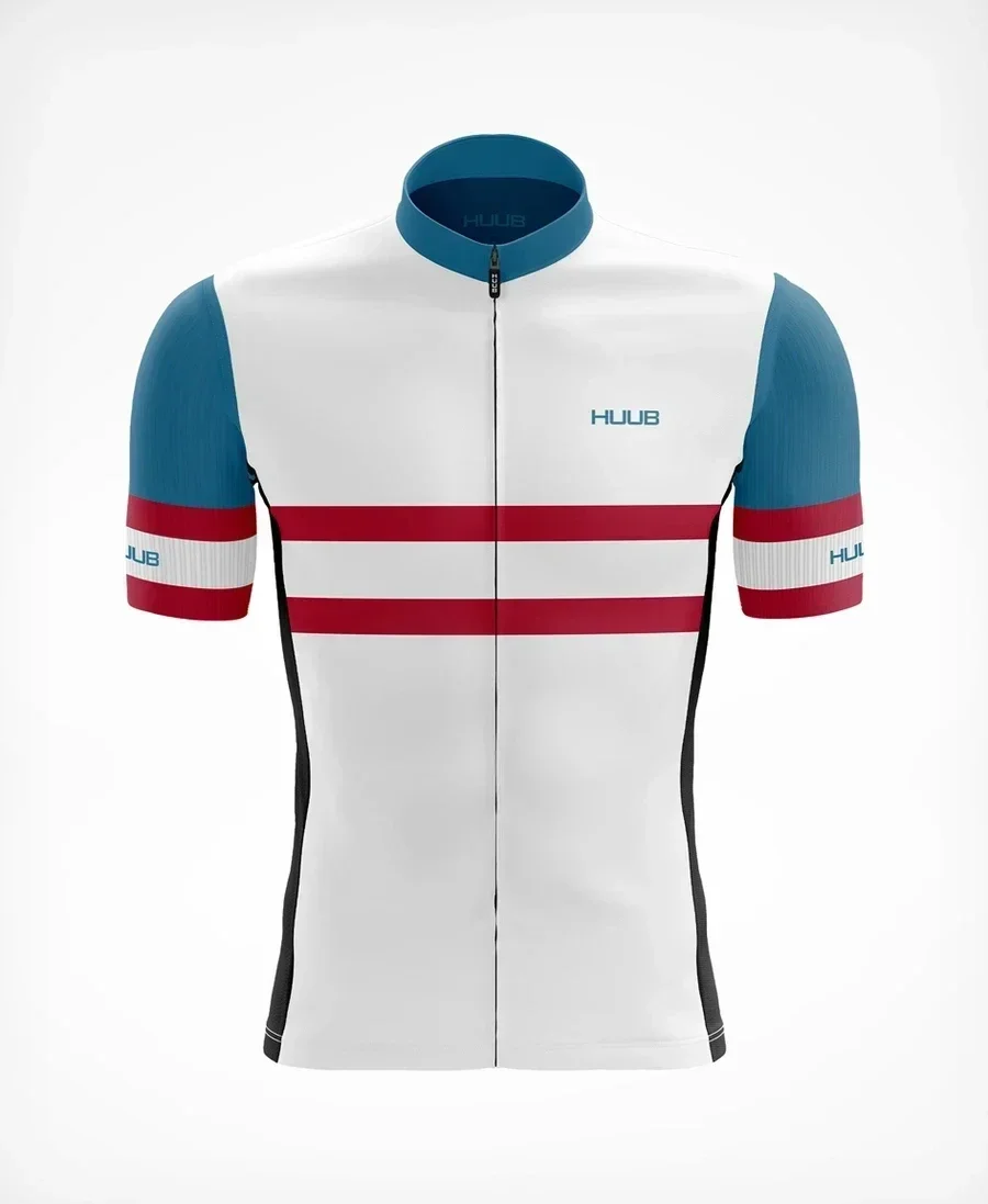 thumbnail image 1 of Maillot de ciclismo de verano para hombre, clásico, azul, de manga corta, para equipos profesionales, de secado rápido, transpirable, para bicicleta, 1 of 5