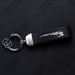 Sleek Carbon Fiber Leather Keychain - Zinc Alloy Custom Gift with Key Ring Accessories (For STINGER GTS)
