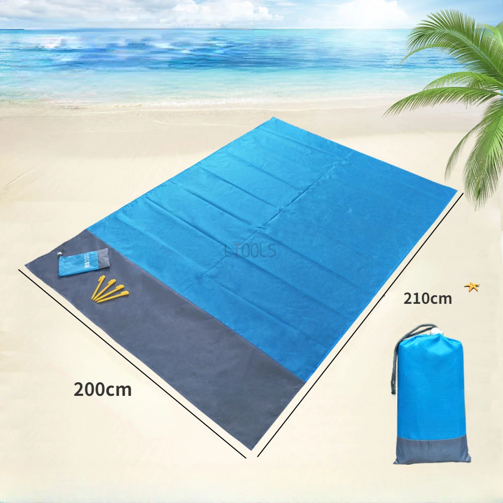 

2x2.1m Outdoor Camping Mat Folding Waterproof Pocket Beach Blanket Mattress Portable Lightweight Mat Picnic Mat Sand Beach Mat
