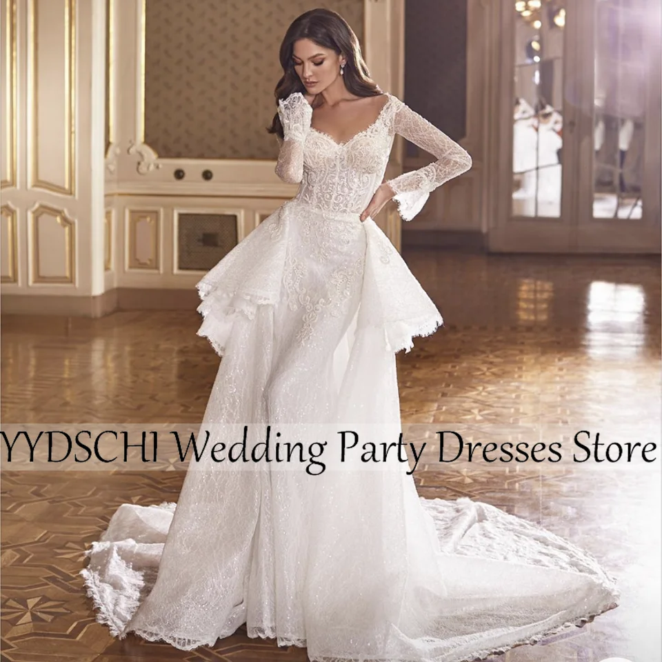 

Женское свадебное платье It's yiiya, белое кружевное платье с открытой спиной и юбкой годе на лето 2023