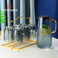 1.6L Transparent Glass Teapot Set Hot Cold Water Jug Pitcher Transparent Coffee Pot Water Bottle Kettle Heat-Resistant Tea Pot 2