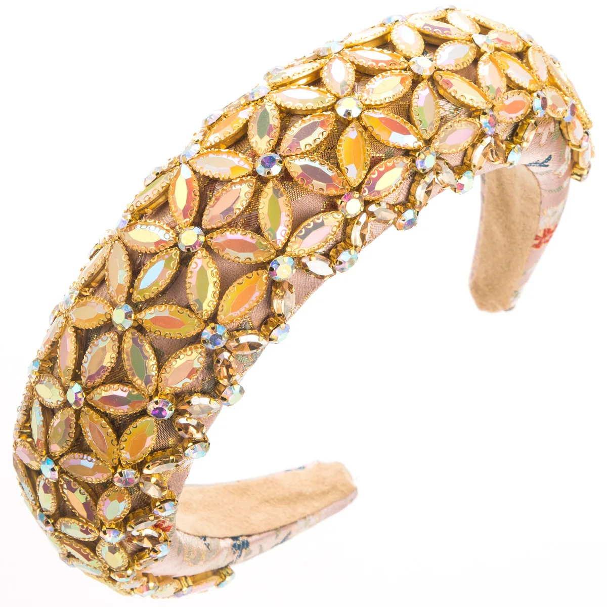 Neues Vintage Barock-Stirnband Luxuriöses Vollstrass-Haarband Glänzendes Haaraccessoire für Damen – Detail 8