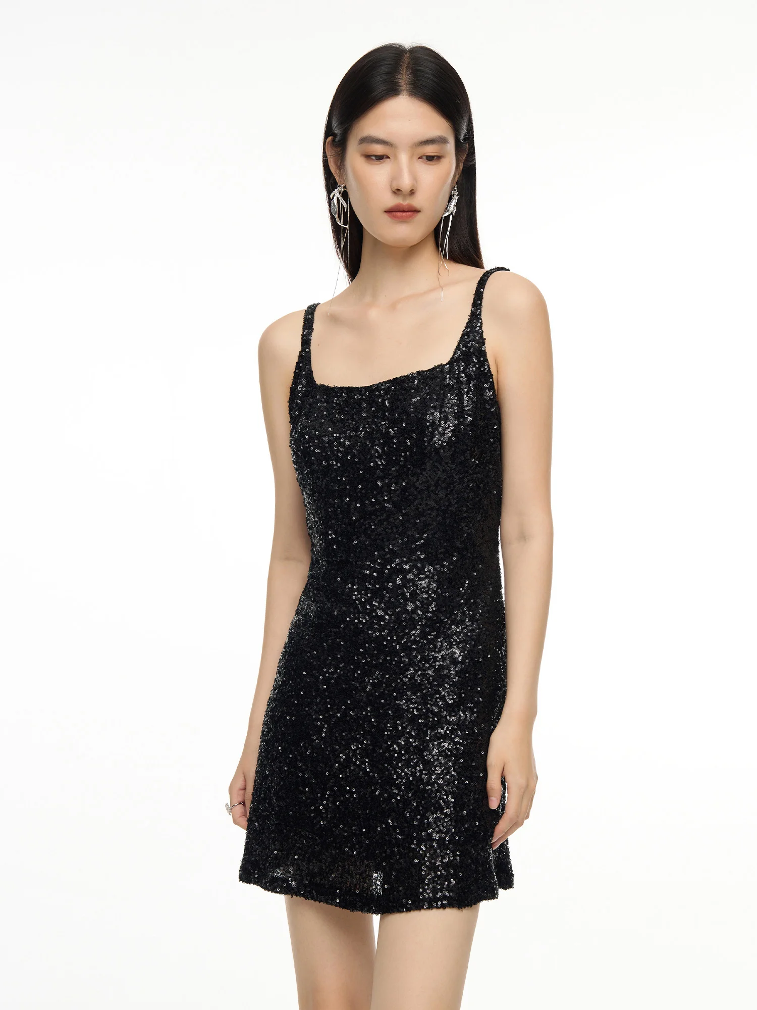 DUSHU Plus Size Office Lady Black Suspender Dress 2025 Spring New Women Casual Loose Women Temperament Dress 24DY83157 DUSHU Plus Size Office Lady Black Suspender Dress 2025 Spring New Women Casual Loose Women Temperament Dress 24DY83157