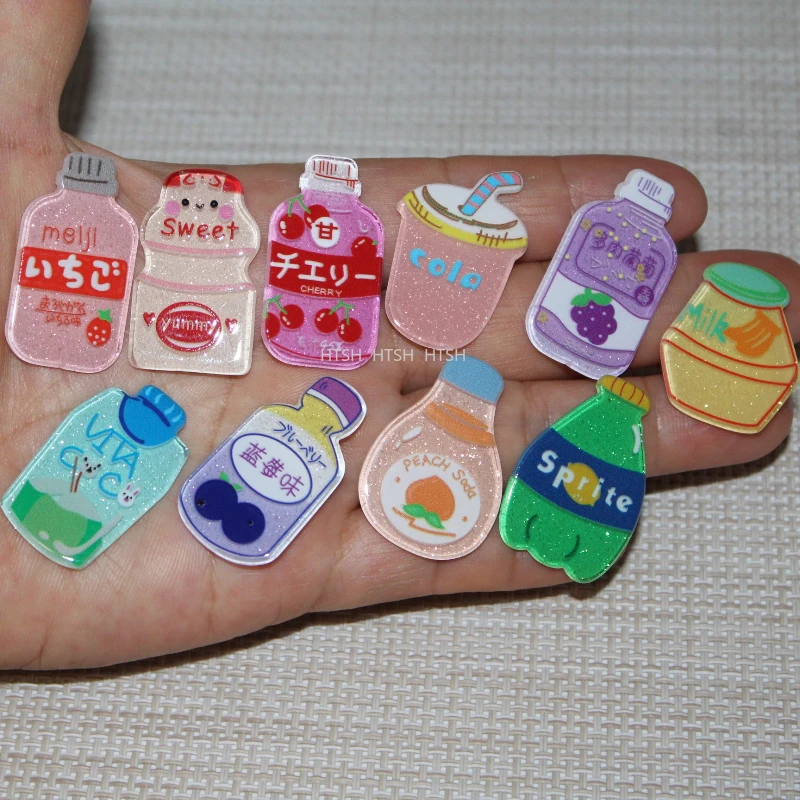 Cartoon Beverage Bottle Fruits Drink Bottle Flat Back Cabochon Scrapbooking DIY Case Barrettes Shoes Embellishments| | - AliExpress