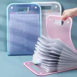 A4 File Folder Vertical 13 Pockets Snap Button Portable Examination Paper Document Accordion File Organizer Bag School Supplies