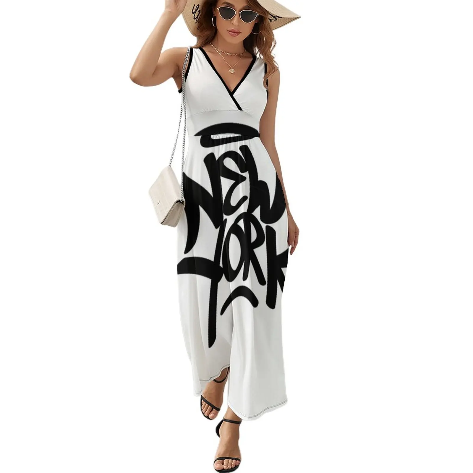 

New York Graffiti Sleeveless Dress sensual sexy dress for women women's dresses luxury
