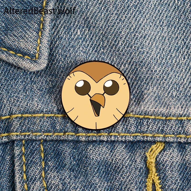 Hooty owl house Printed Pin Custom Funny Brooches Shirt Lapel Bag Cute Badge Cartoon Cute Jewelry Gift for Lover Girl Friends