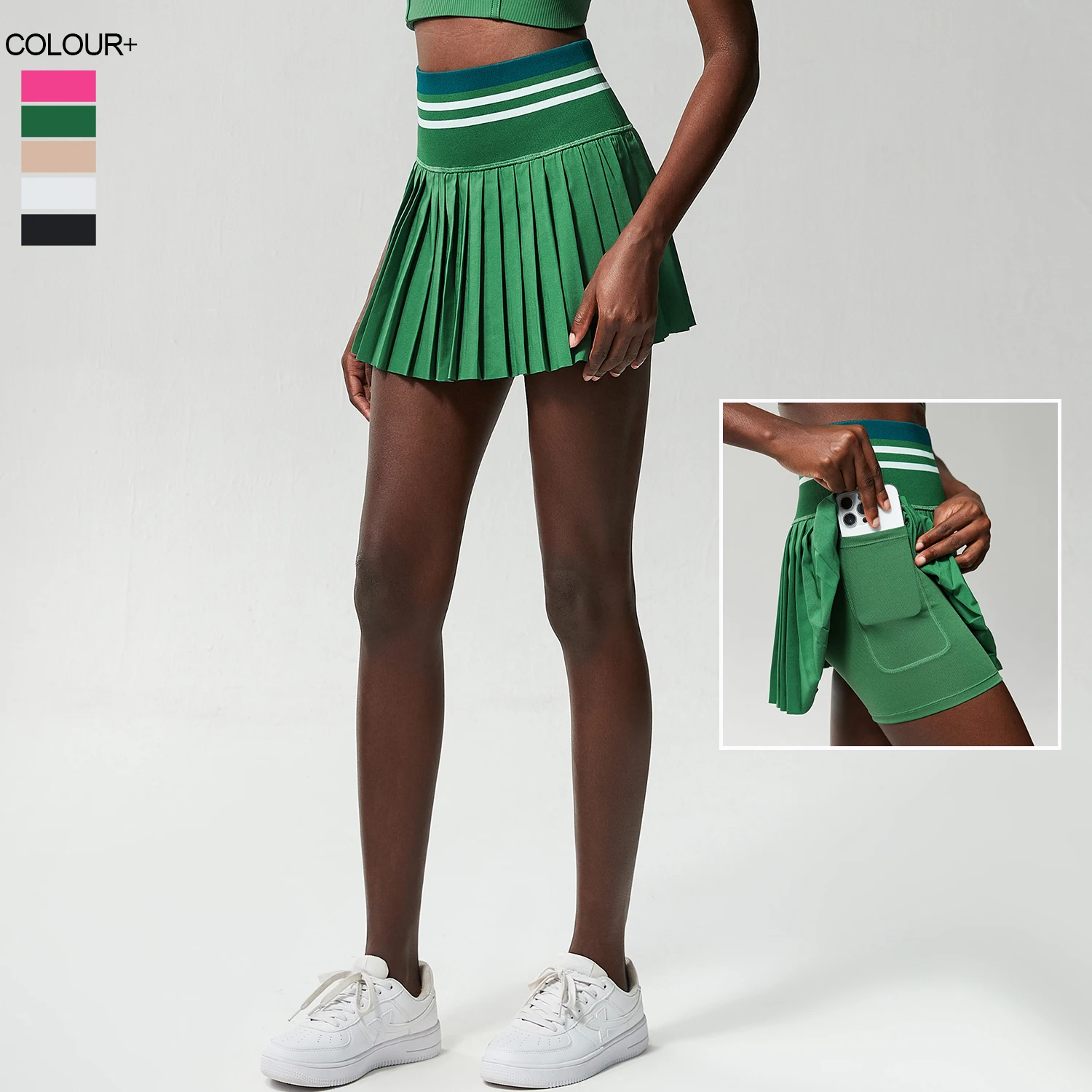 Women High Waist Double Layer Pleated Skirt Sports Golf Tennis Skirts Pockets Gym Fitness Running Yoga Athletic Workout Skort running skirts sports skirts