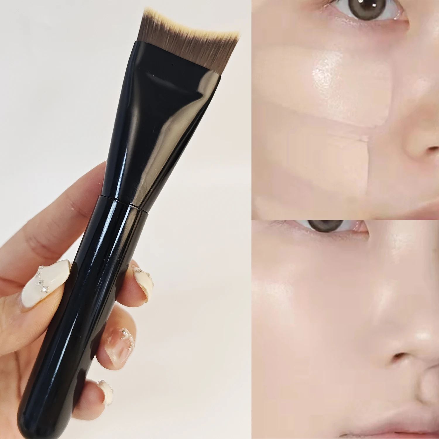 Upgraded Crescent Design Foundation Makeup Brush Ultra-thin Smooth Application Liquid Mask Spatula Makeup Brushes Beauty Tools 3