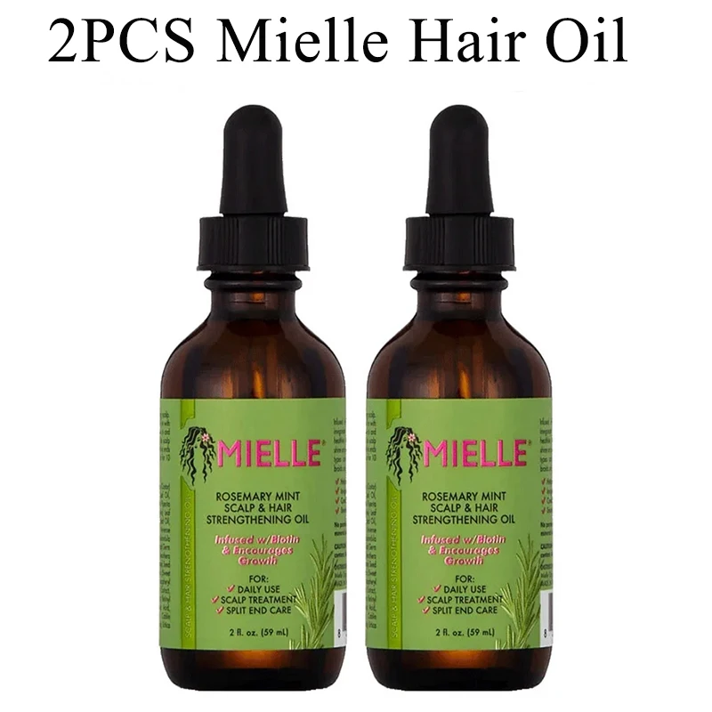 

2PCS Mielle Rosemary Mint Scalp & Hair Strengthening Oil 59ml Prevent Dryness and Hair Loss Nourishing the Scalp Grow Strong