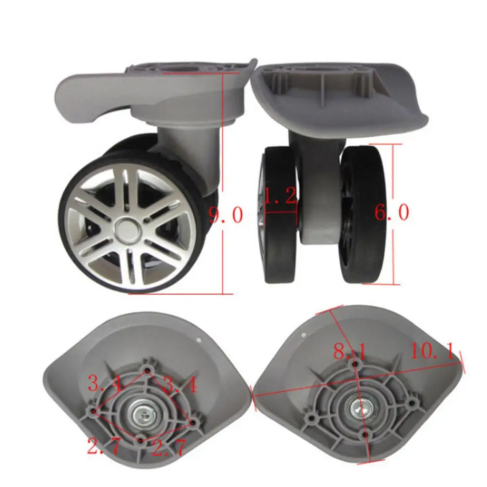 1 Pair Replacement Luggage Wheels for Suitcases Repair Hand Spinner Caster A08 Silent Rubber Wheels Trolley Parts for Suitcase