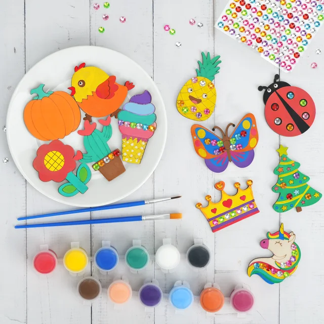 DIY Wooden Magnet Craft Kit for Kids that Glow in The Dark