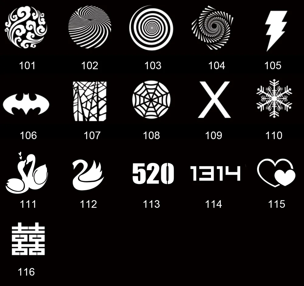 OT1 Graphic Cards For Snoot Optical Condenser Background Projection Graphic DIY