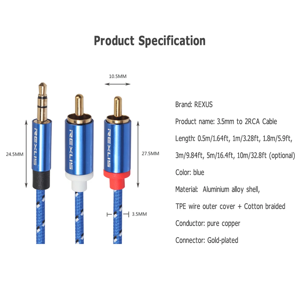 RCA ̺ 3.5mm-2RCA ׷  Y й 3.5 -2 RCA   ڵ ׼, ޴ MP3 ÷̾ º