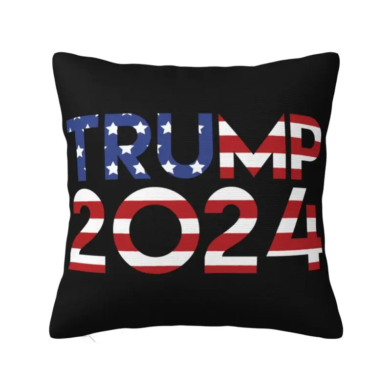 

Trump 2024 MAGA Cushion Cover USA Flag Soft Luxury Pillow Cases Home Decor